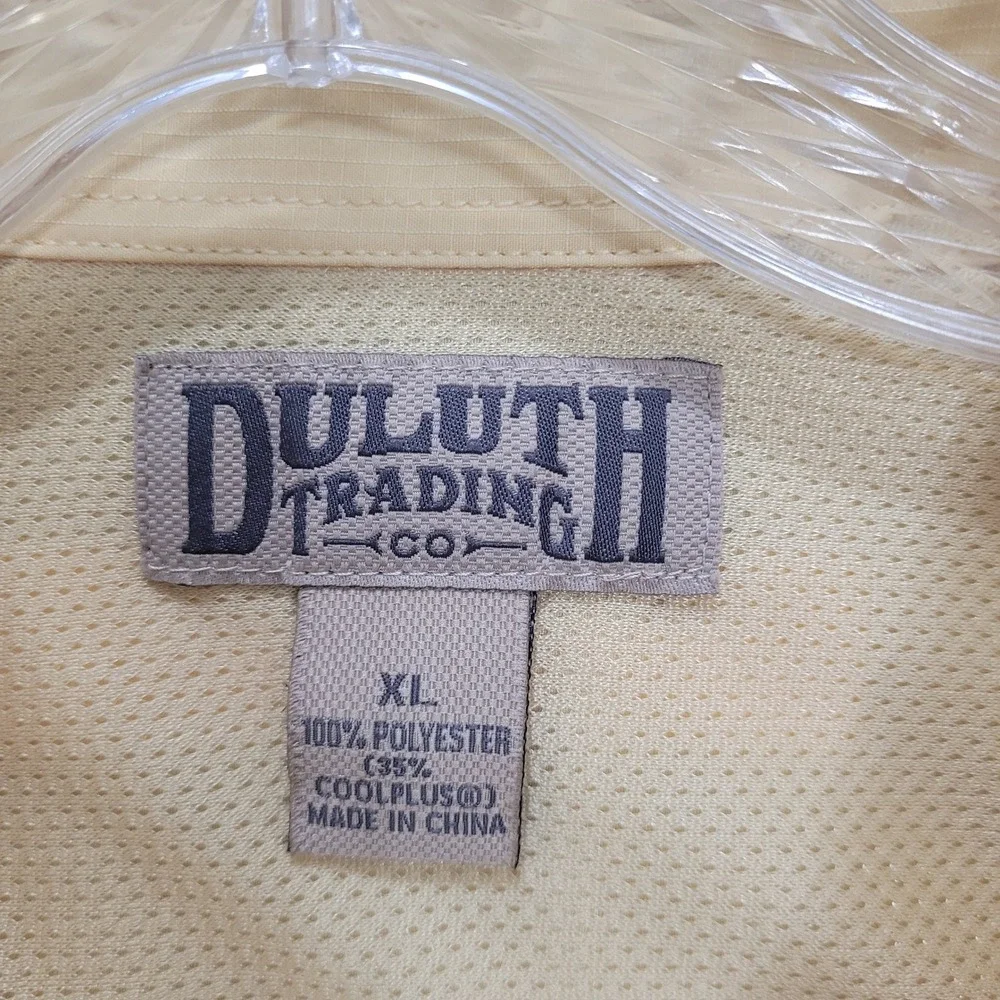 Duluth Trading Co Mens XL Yellow Ripstop Fishing Hiking Long Sleeve Button Shirt - Picture 3 of 9